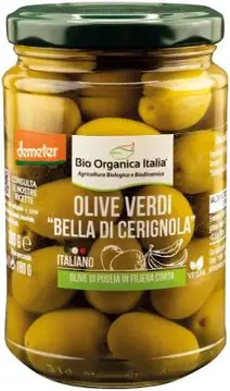 Olive zelene v slanici bio 280g (180g)Bio Organica Nuova-0