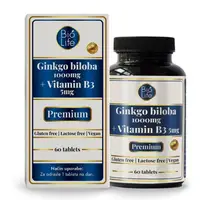 Ginkgo Biloba 1000mg + Vitamin B3 Premium 60tbl BioLife
